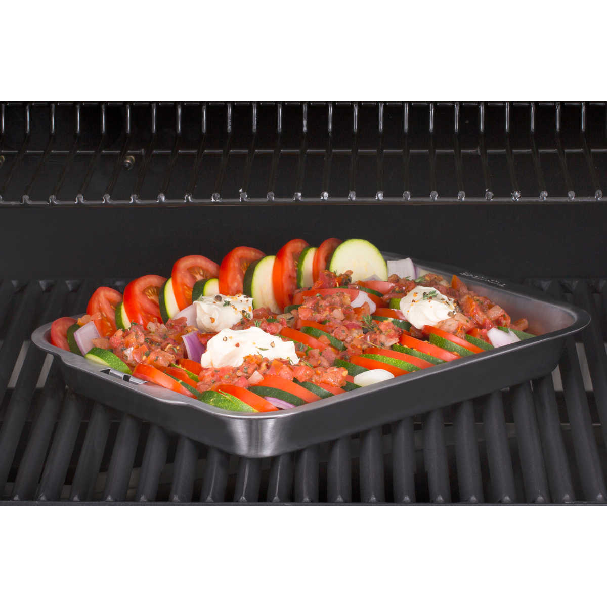 Grillpanne rustfritt stål 33,6x25,8 cm - Broil King håndtak