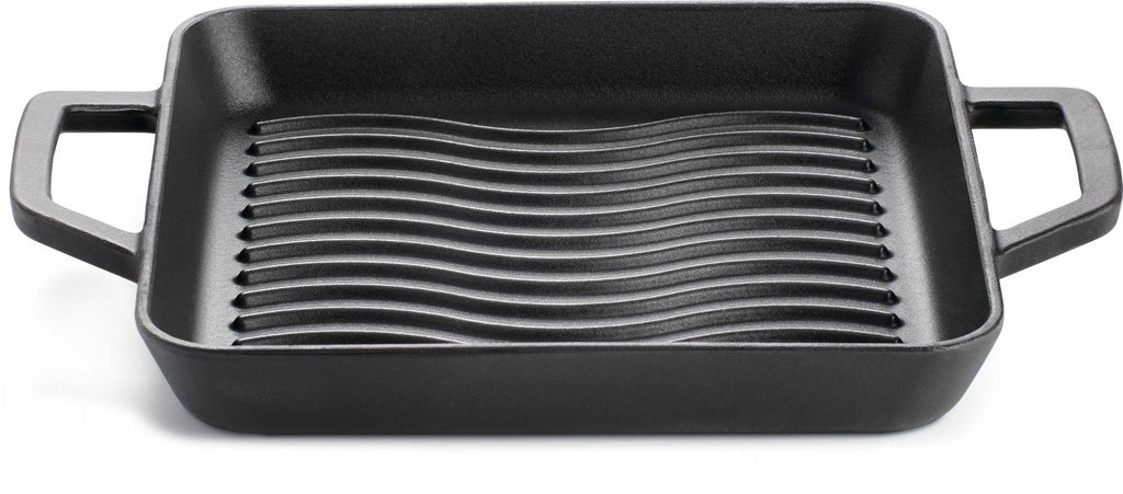 Grillpanne støpejern 25x25 cm med WAVE™-rillemønster - Napoleon forfra