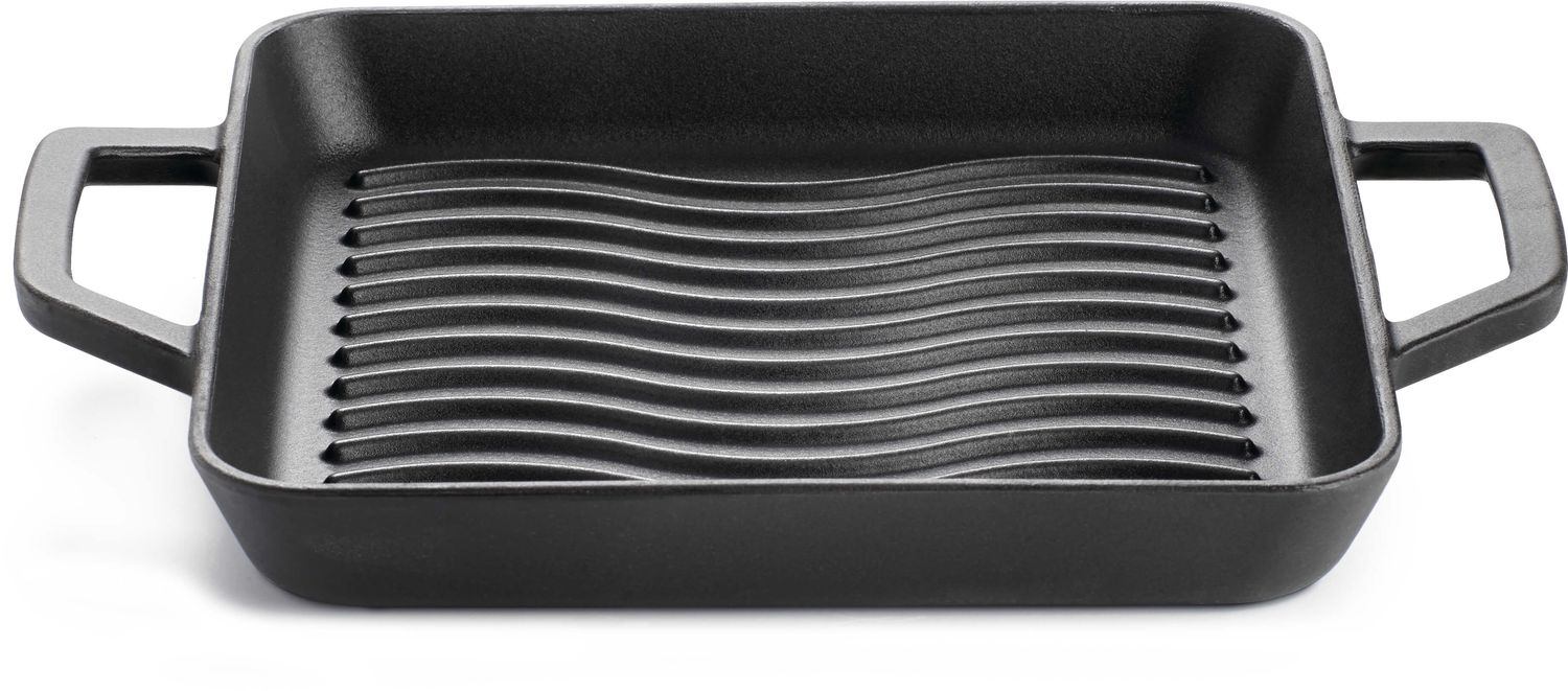 Grillpanne støpejern 25x25 cm med WAVE™-rillemønster - Napoleon forfra