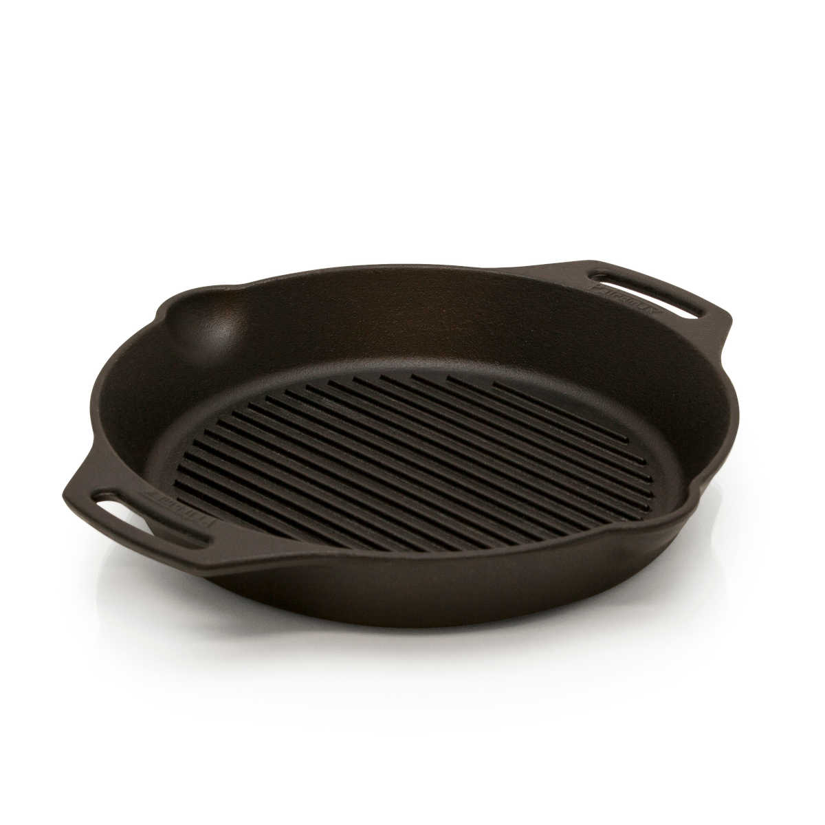 Grillpanne støpejern gp30h-t med to håndtak 30 cm - Petromax forfra