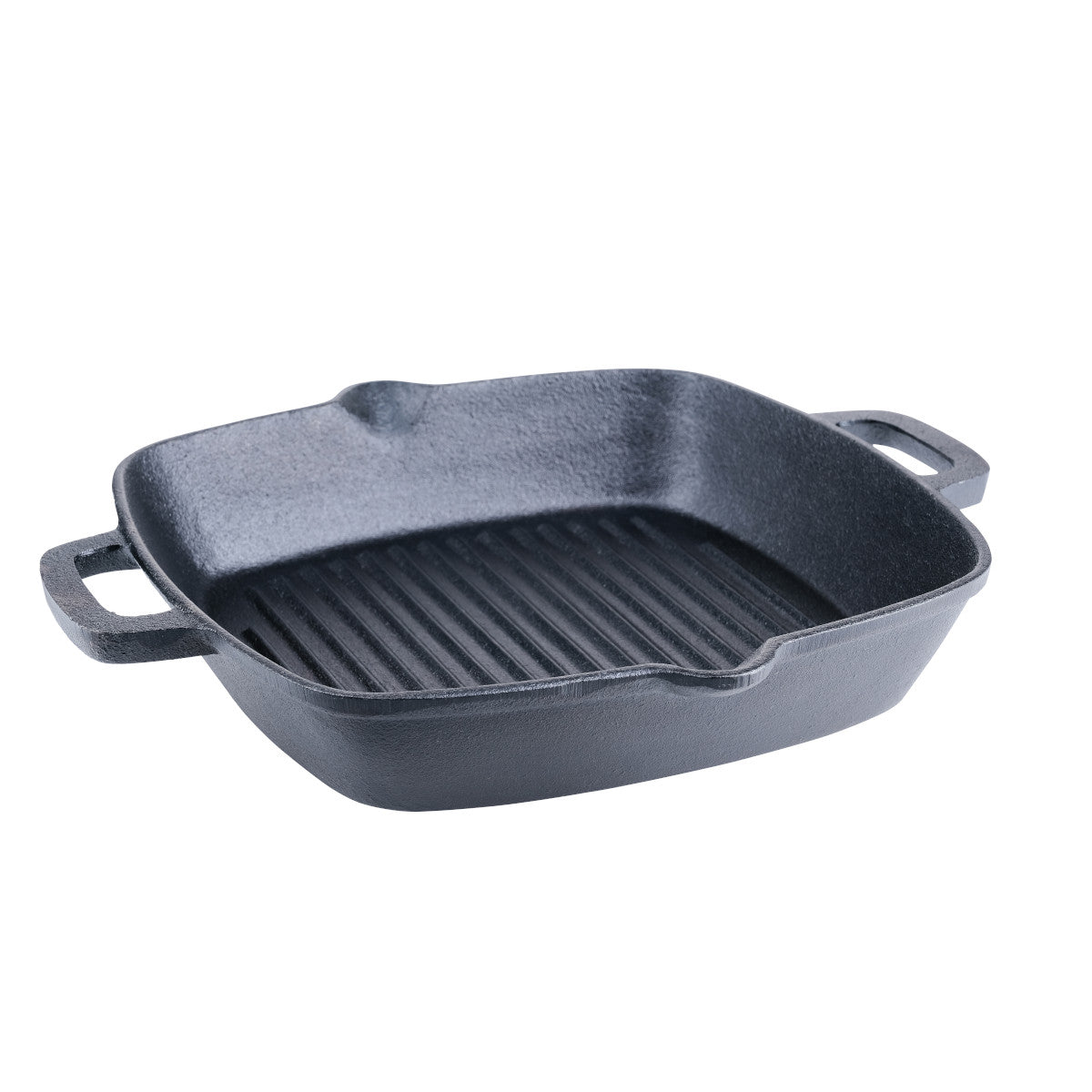 Grillpanne støpejern kvadratisk 26 x 26 cm - SANTOS forfra