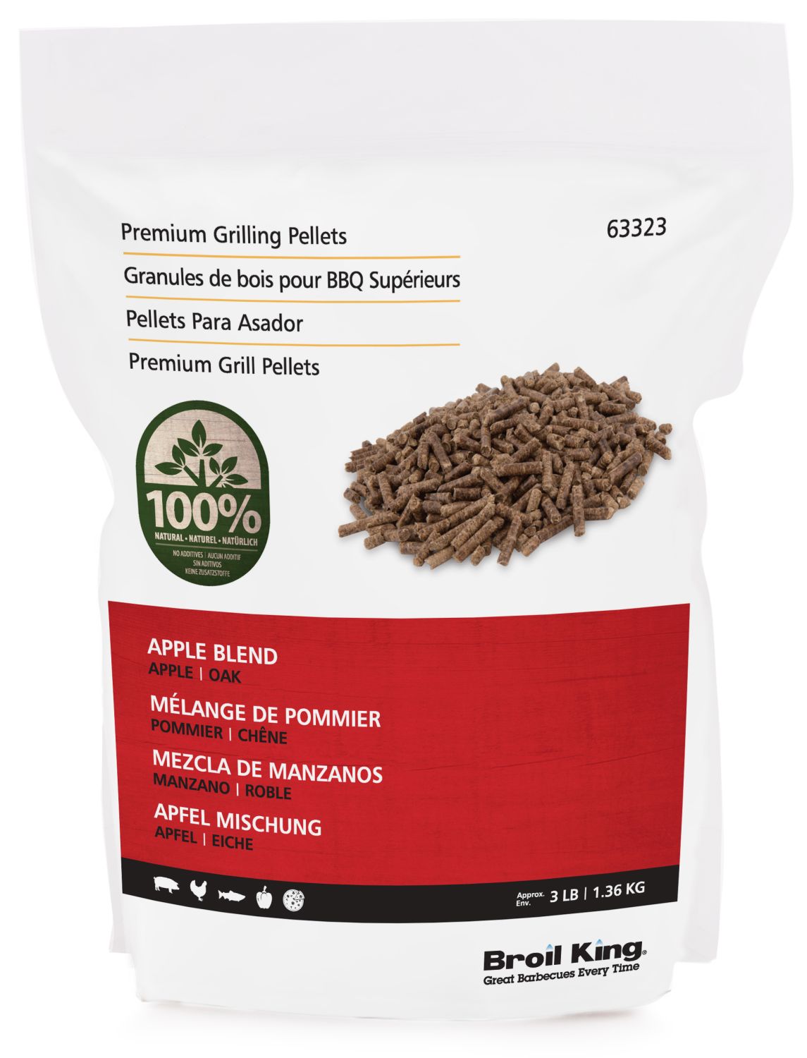 Grillpellets eple 1,36 kg - Broil King for naturlig røkaroma