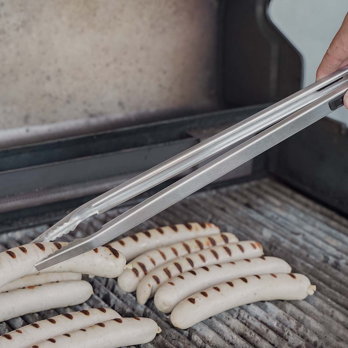 Låsemekanisme på Grillpinsett rustfritt stål 53 cm - SANTOS