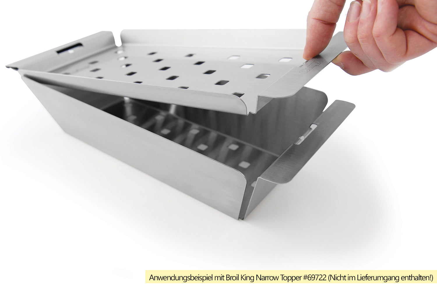 Montert Grillplate Narrow Topper rustfritt stål smal 37x17 cm - Broil King på grill