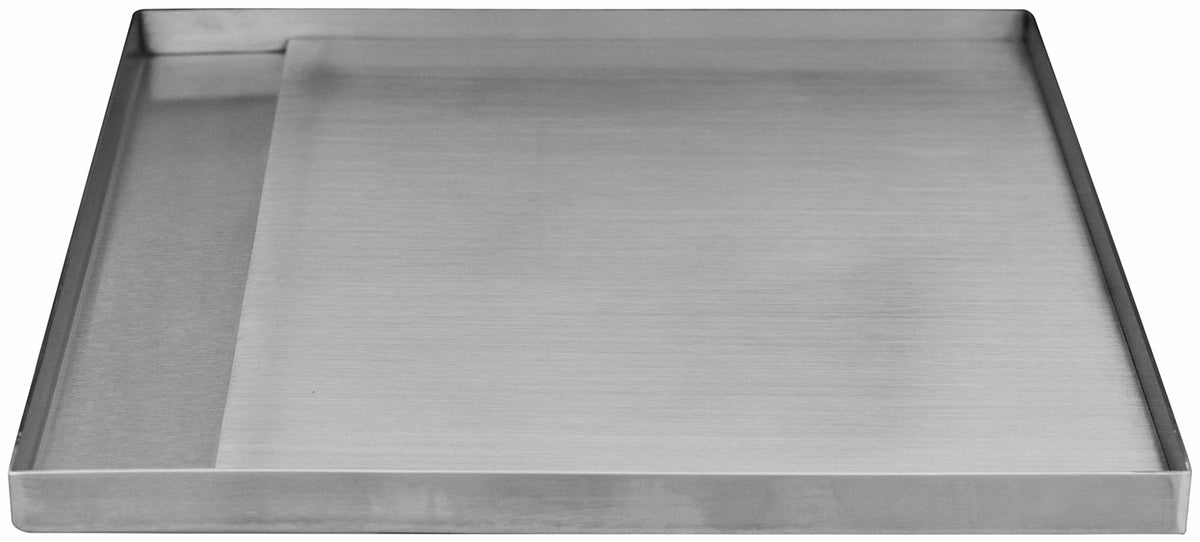Grillplate plancha rustfritt stål 50x38 cm BULL forfra