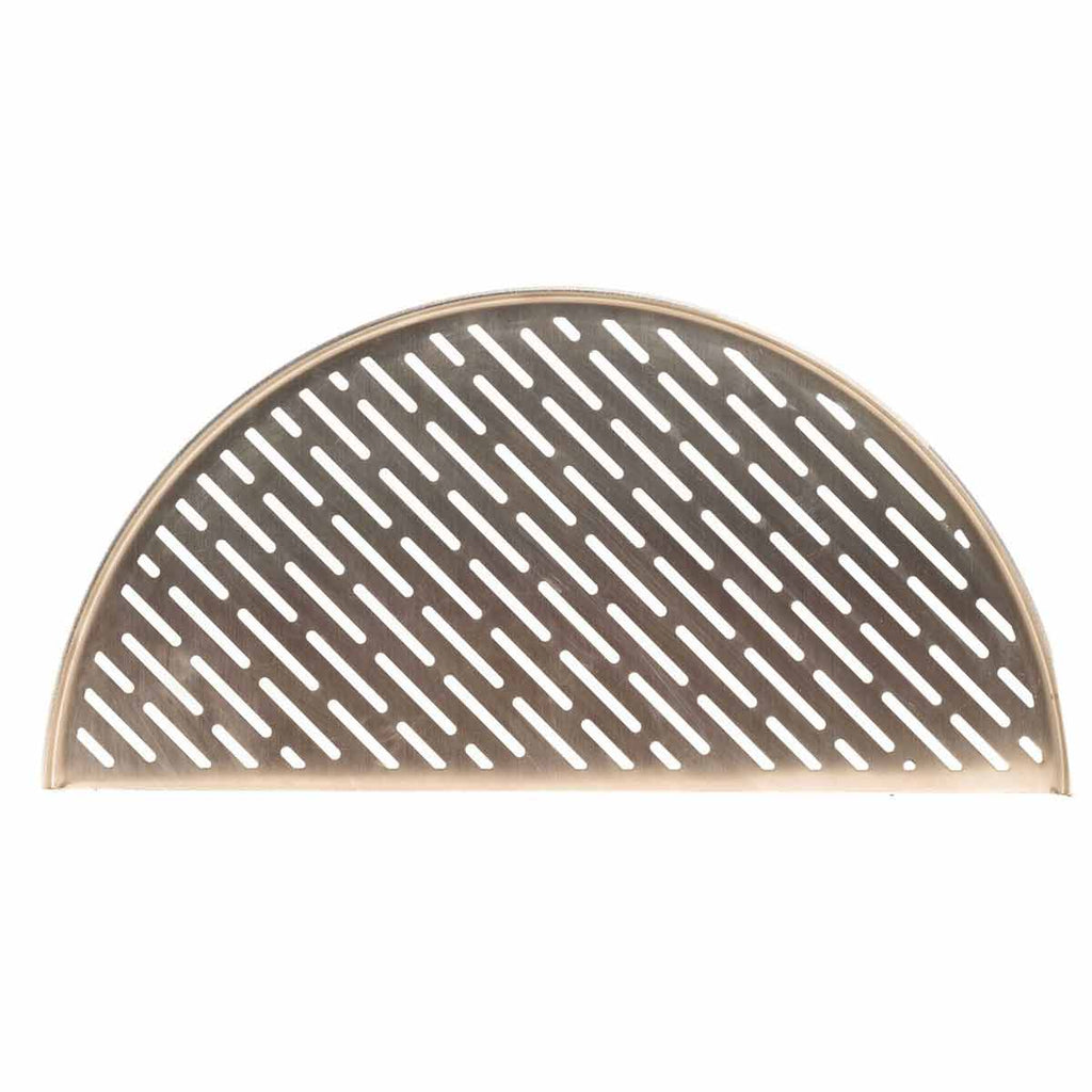 Grillplate rustfritt stål halvrund Big Joe - Kamado Joe forfra