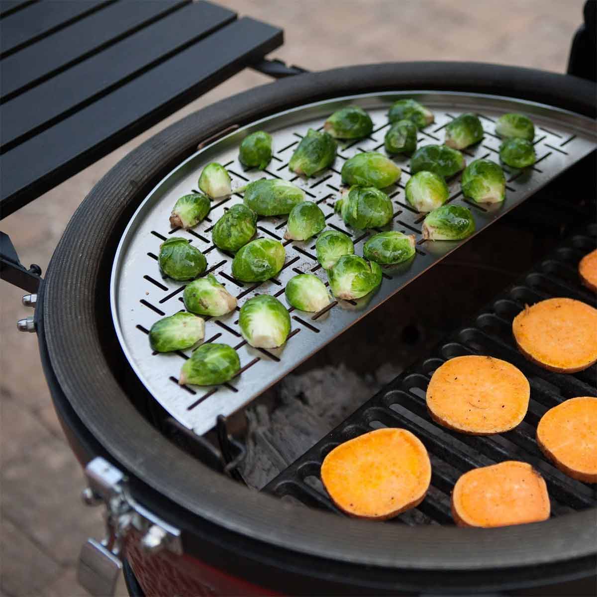 Grillplate rustfritt stål halvrund Classic - Kamado Joe bakside