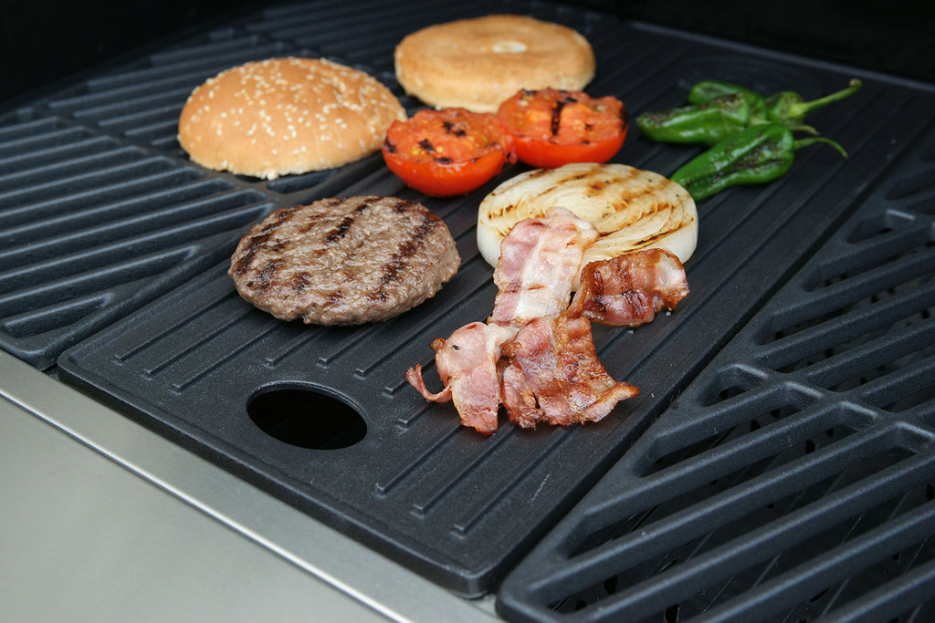 Grillplate støpejern for Dualchef 300/400 20x44 cm detalj av overflate