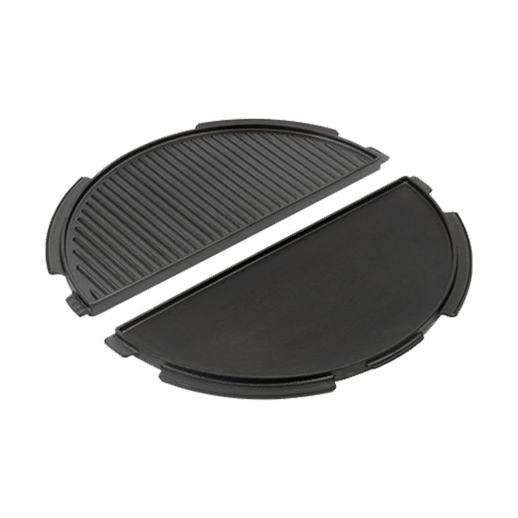 Grillplate støpejern halvrund for Large - Big Green Egg forfra