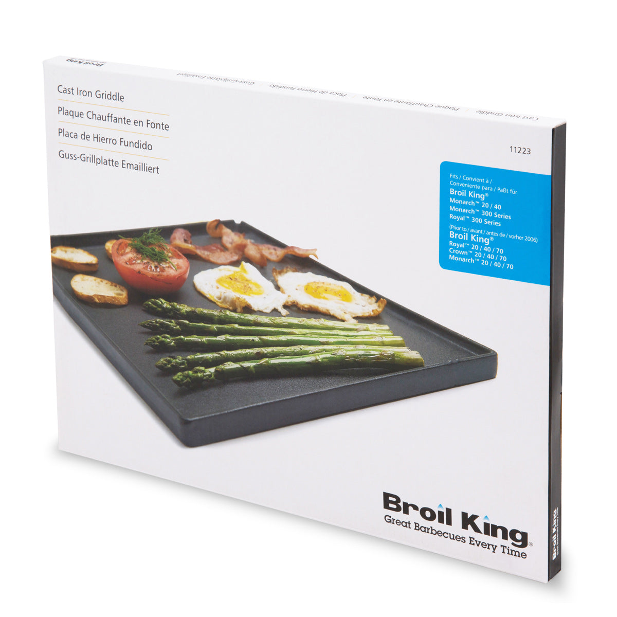 Nærbilde av overflate på grillplate støpejern Royal & Monarch 37x27 cm
