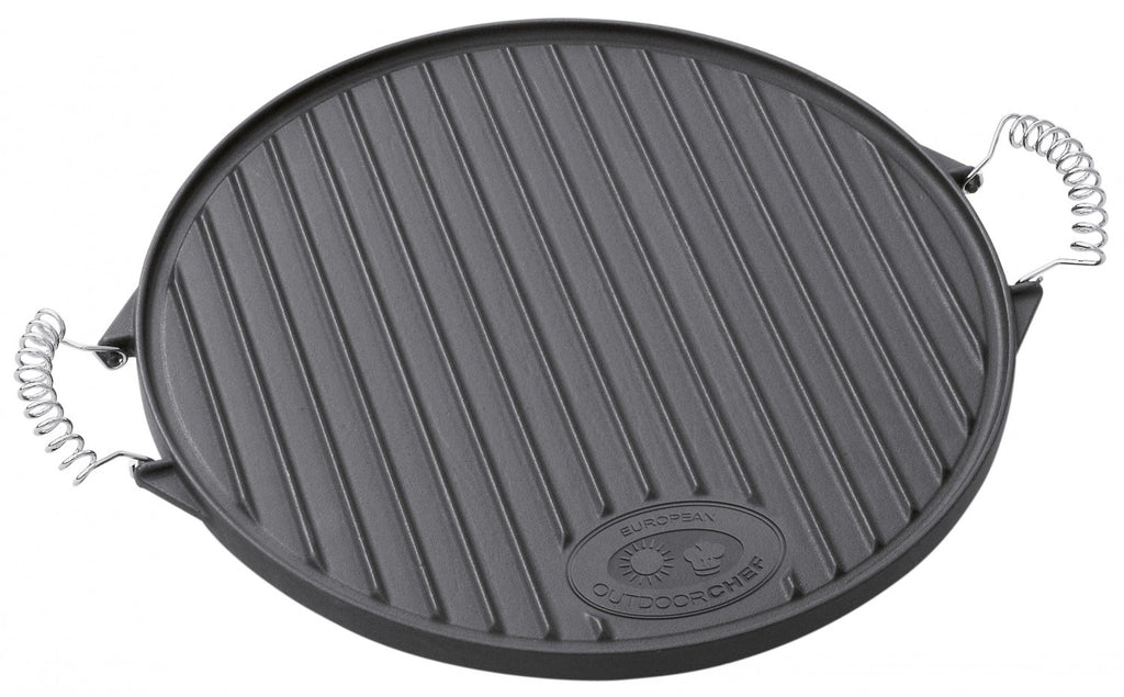 Grillplate støpejern rund Ø 33 cm for kulegrill - Outdoorchef forfra