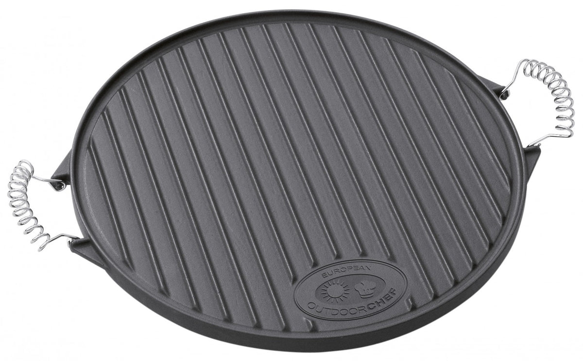 Grillplate støpejern rund Ø 33 cm for kulegrill - Outdoorchef forfra