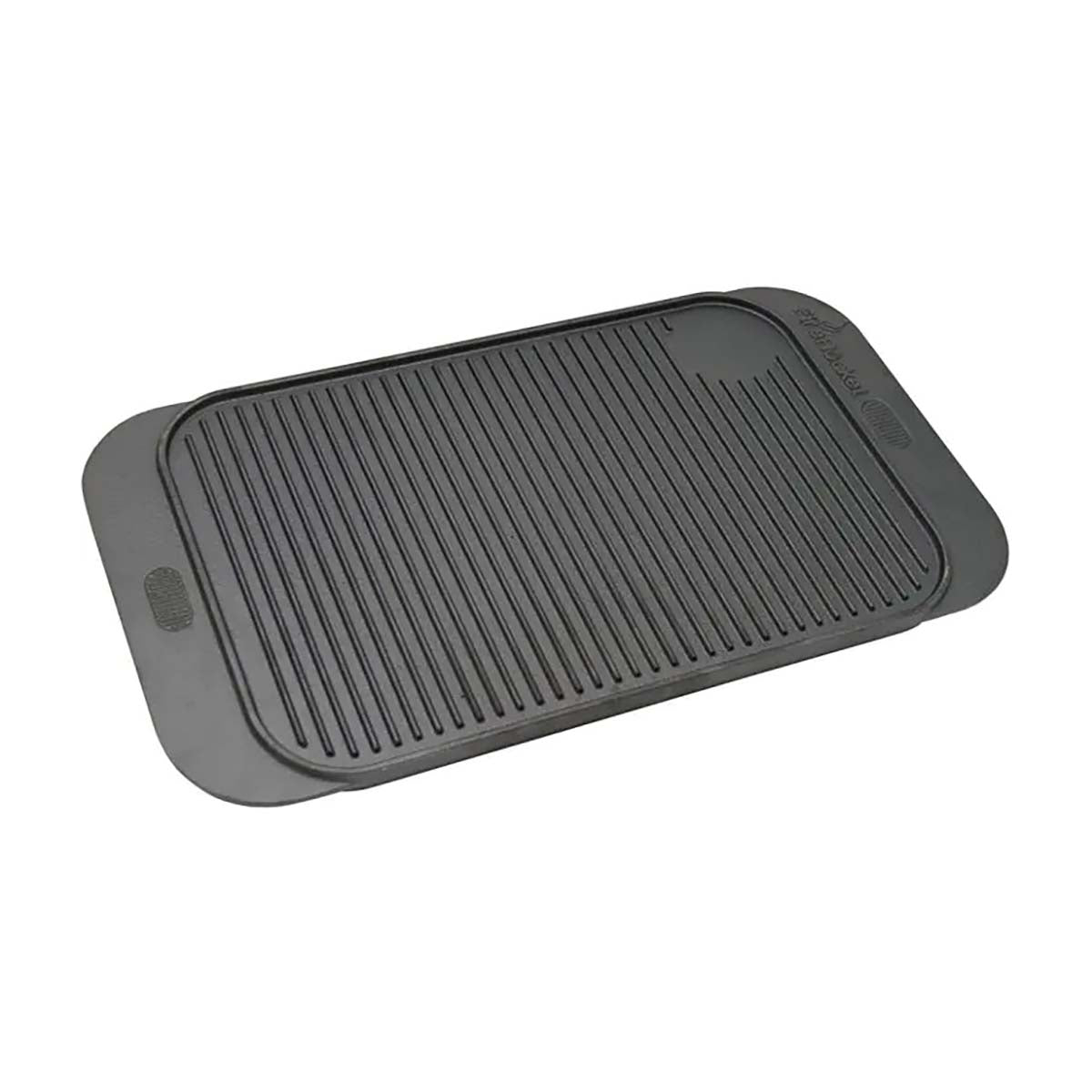 Grillplate støpejern vendbar 48 x 26 cm - FireRocket forfra