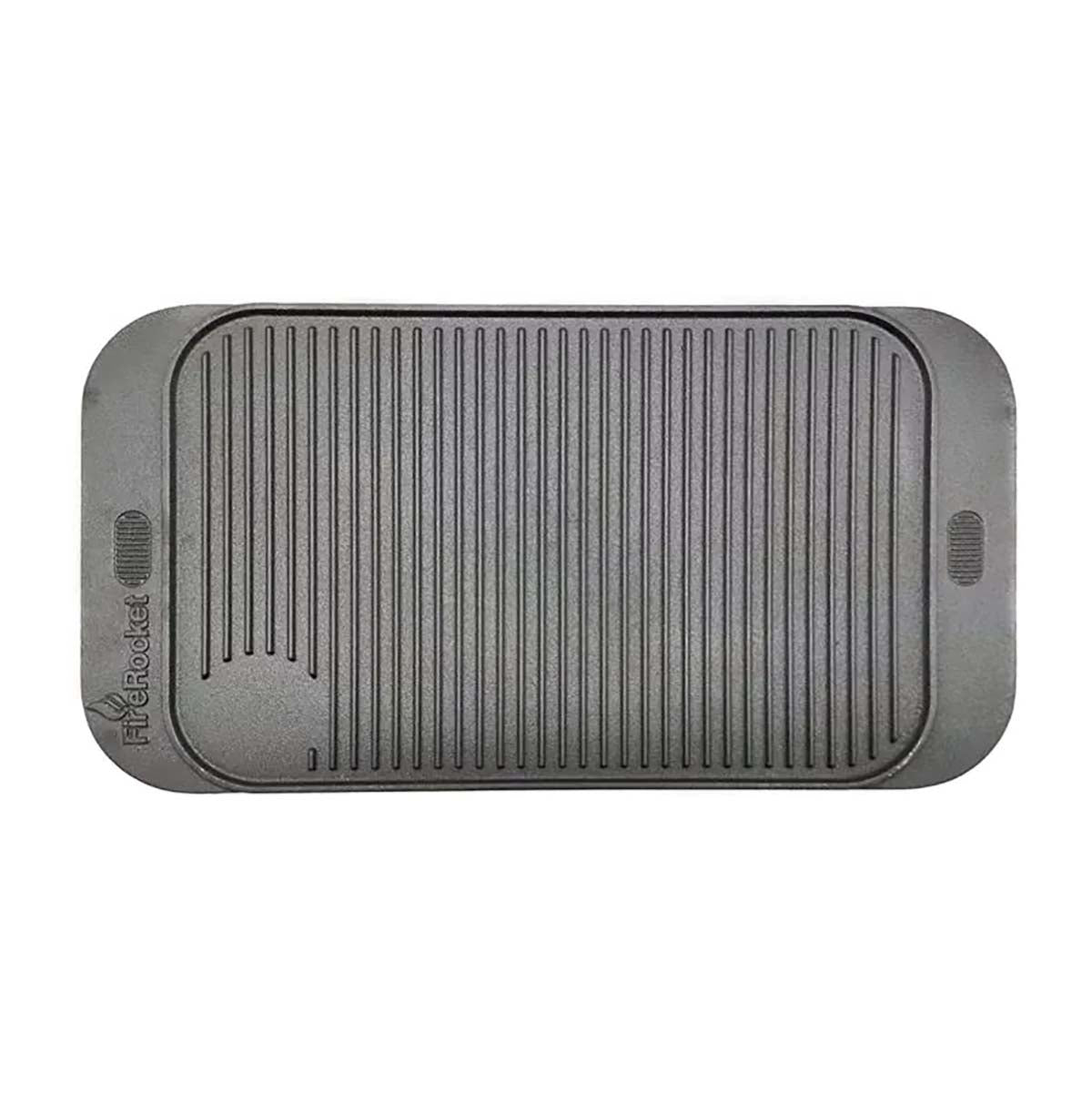 Montert Grillplate støpejern vendbar 48 x 26 cm - FireRocket på grill
