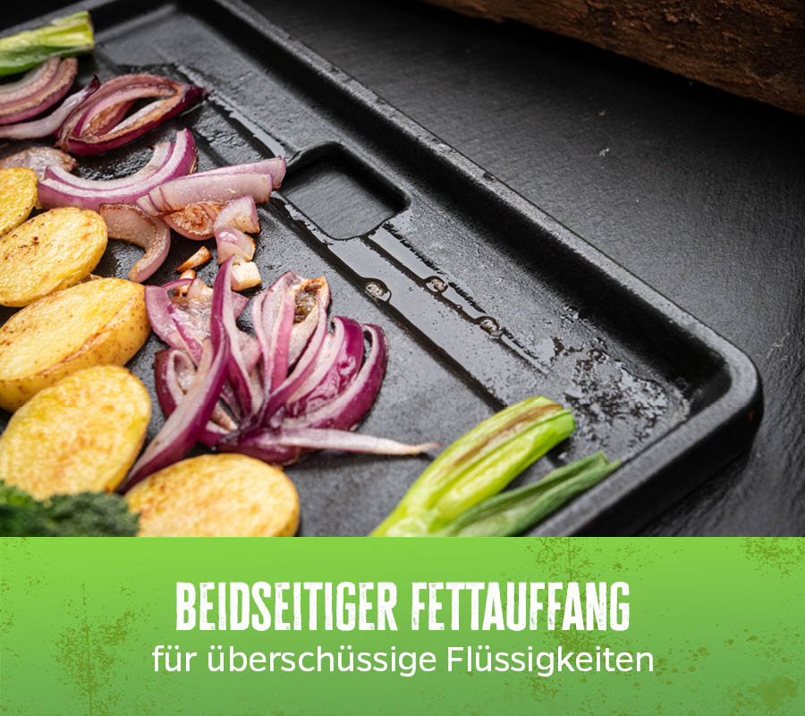 Nærbilde av riflet side på Grillplate støpejern for Weber Genesis II 400/600 48x33,5 cm - Grillfürst