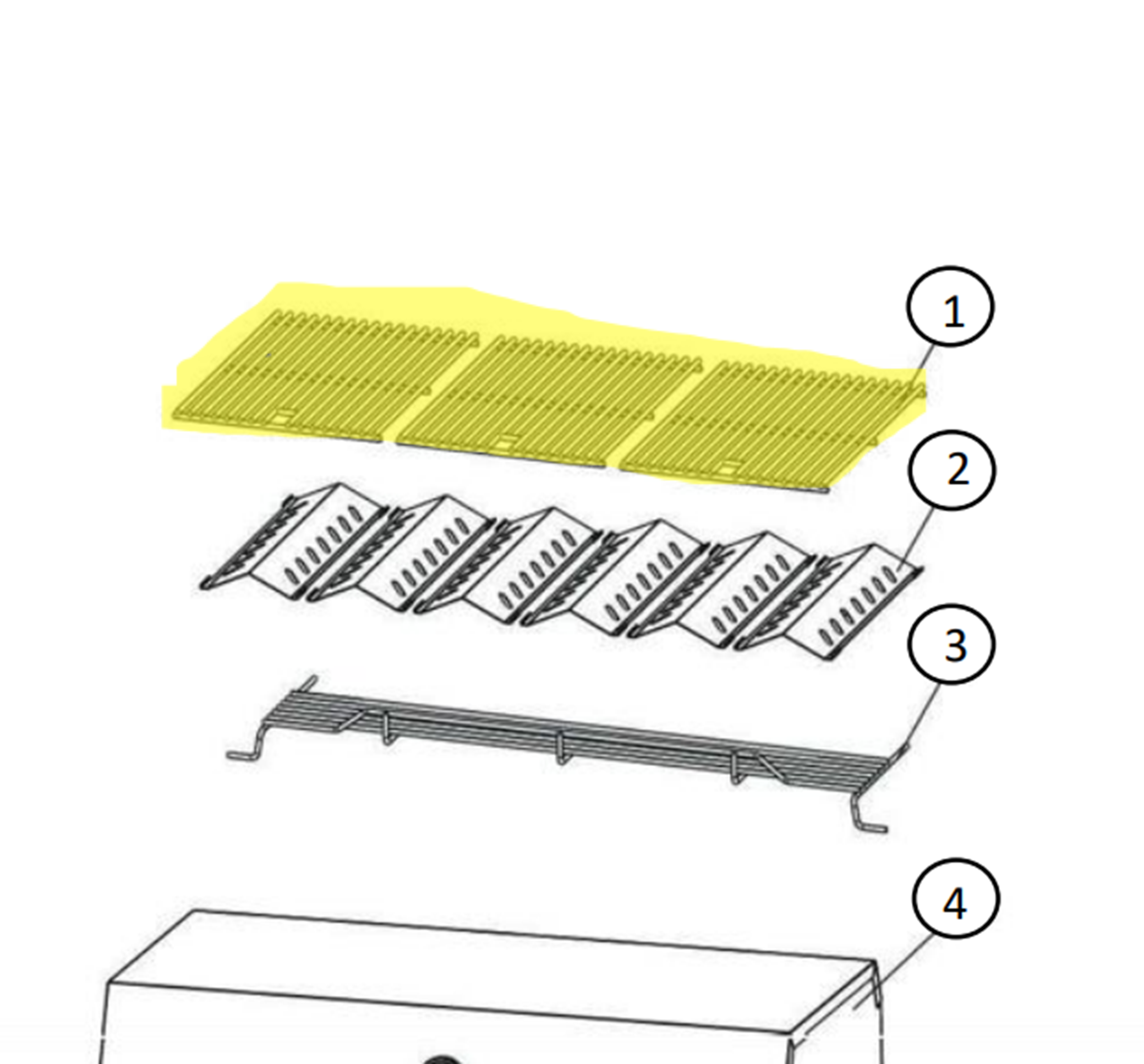 Grillrist rustfritt stål for P-610/P-611/P-618 - SANTOS forfra
