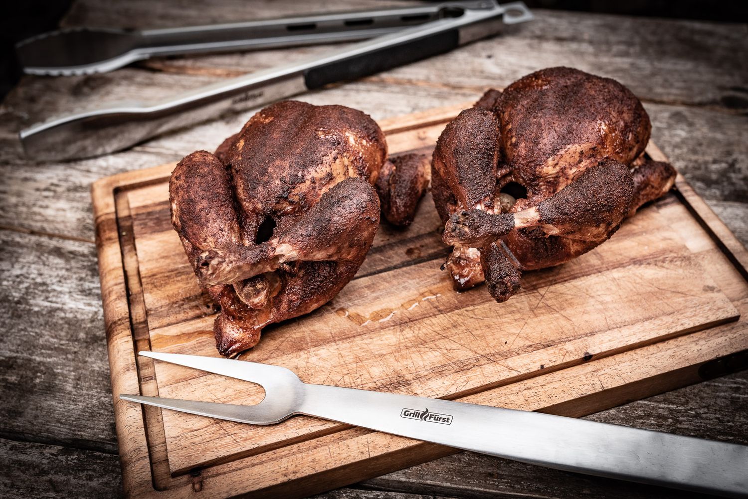 Nærbilde av grillspade fra Grillsett 3-delt rustfritt stål med grilltang og spade - Grillfürst