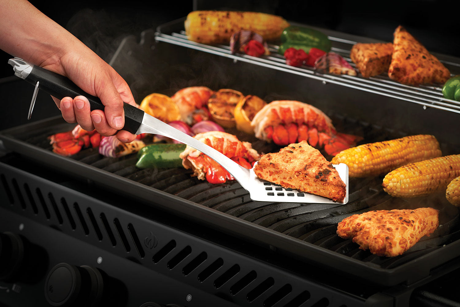 Grillsett President's Limited 4-delt rustfritt stål - Napoleon montert på grill