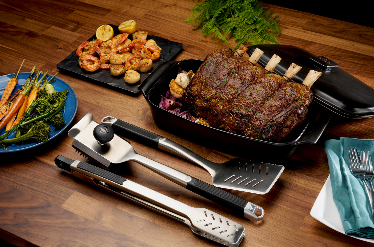 Grillsett PRO 3-delt rustfritt stål - Napoleon bakside