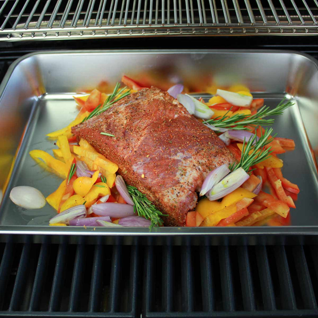 Grillskål og oppsamlerskål rustfritt stål stor SANTOS montert på grill