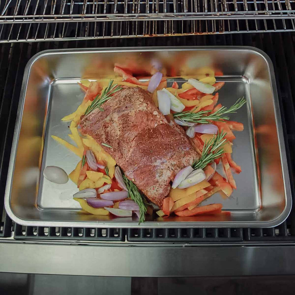 Grillskål og oppsamlerskål rustfritt stål stor SANTOS på grillrist