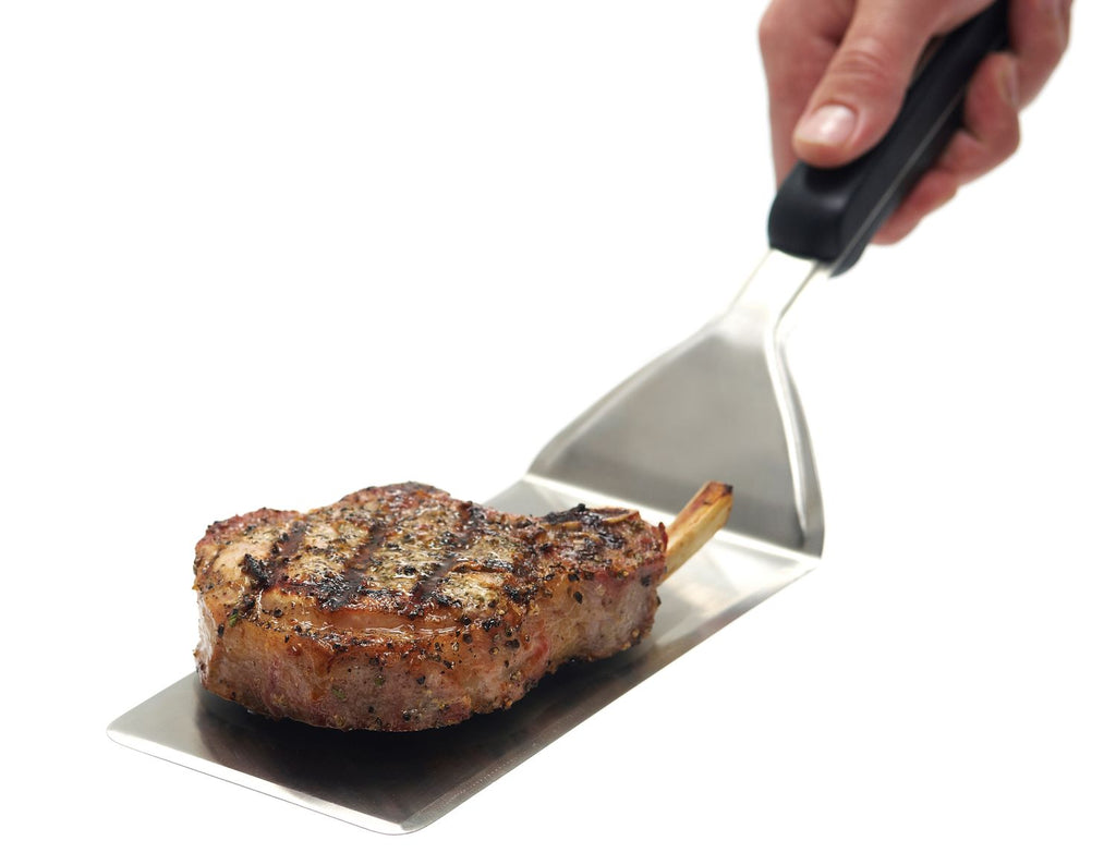 Detalj av Grillspade Baron ekstra lang 44 cm rustfritt stål Broil King spade