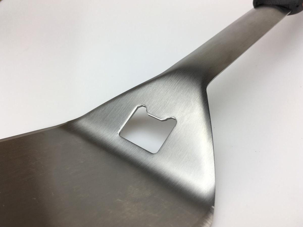 Grillspade rustfritt stål 45 cm - Grillfürst med integrert flaskeåpner