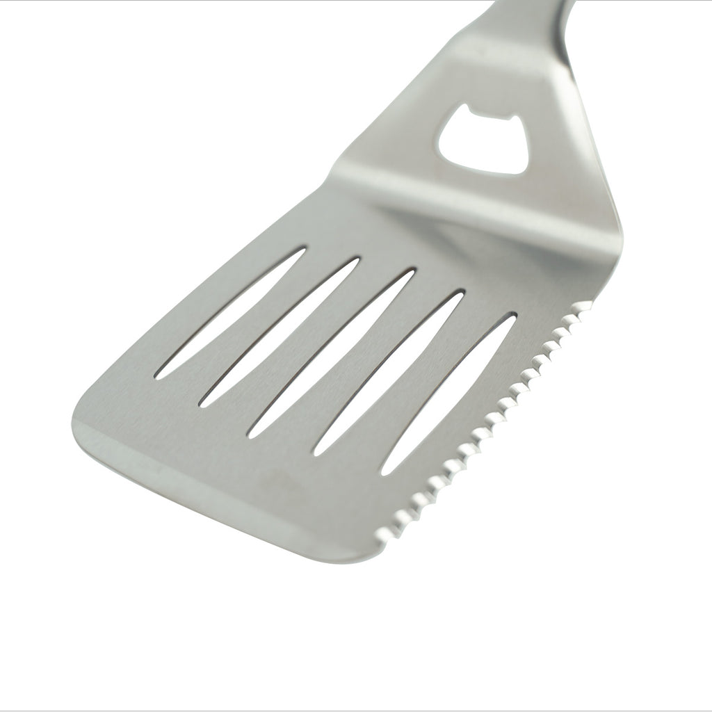 Detalj av skjærekant på Grillspade rustfritt stål 45 cm med skjærekant