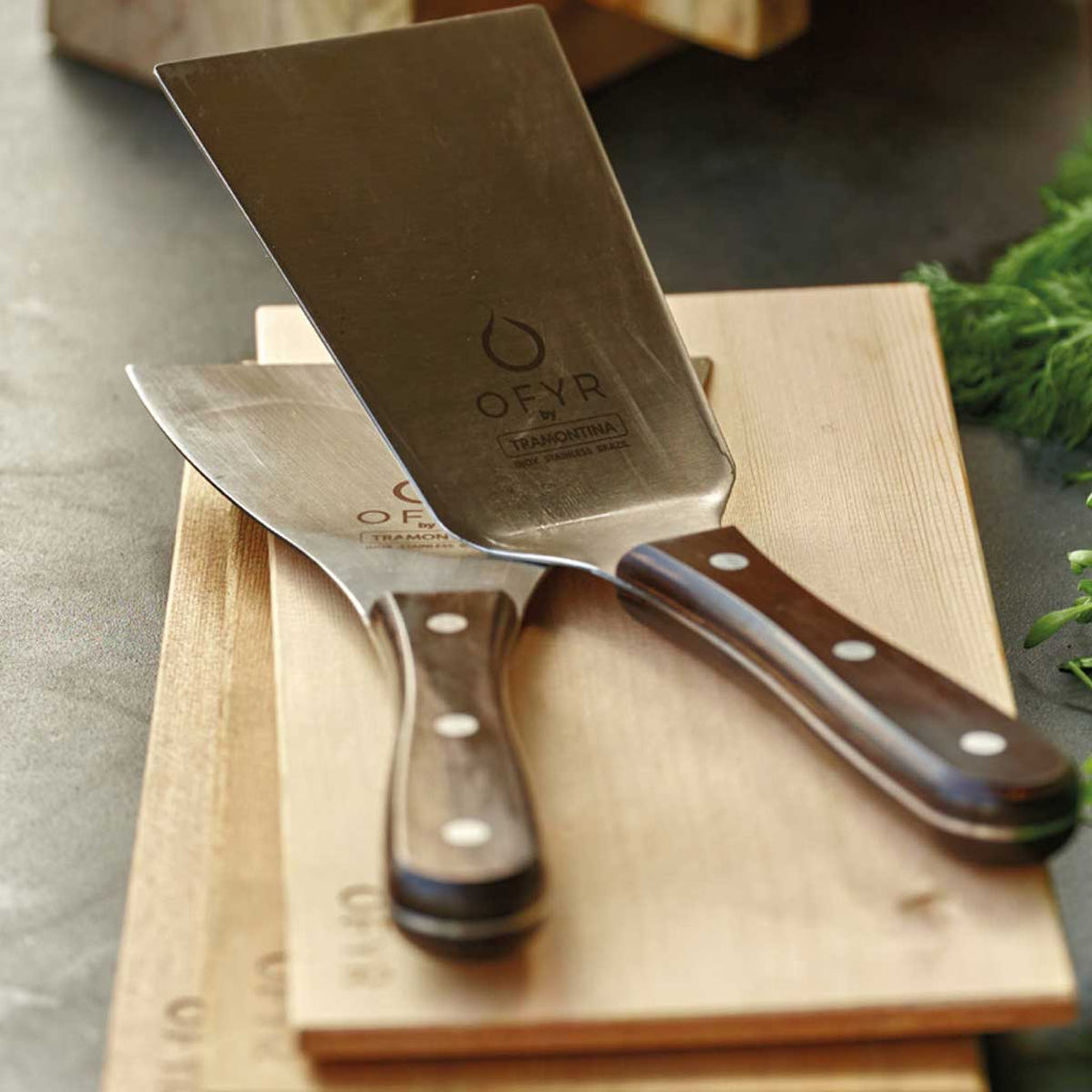 Grillspade-sett 2-delt rustfritt stål for feuerplatte - OFYR bakside