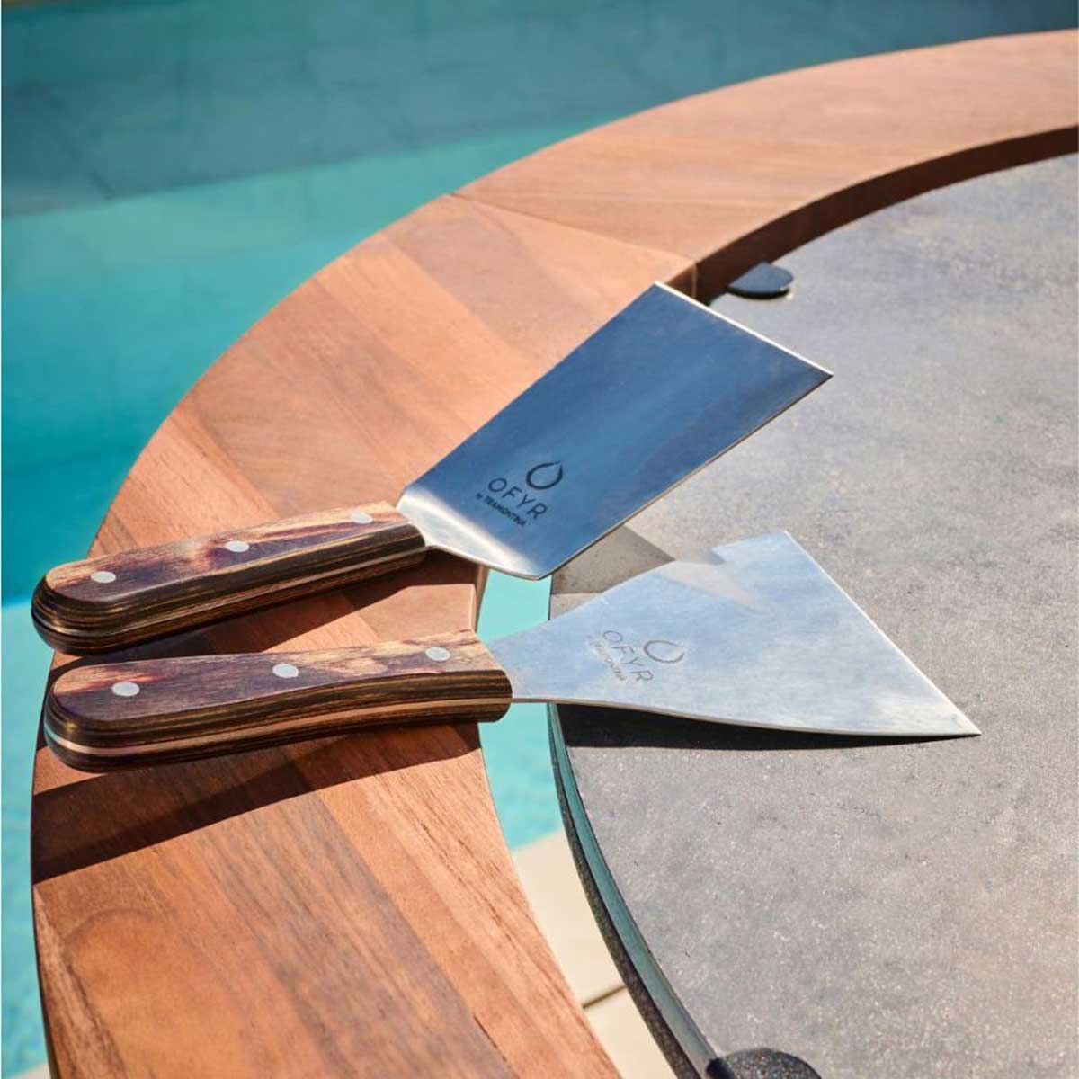 Grillspade-sett 2-delt rustfritt stål for feuerplatte - OFYR detalj
