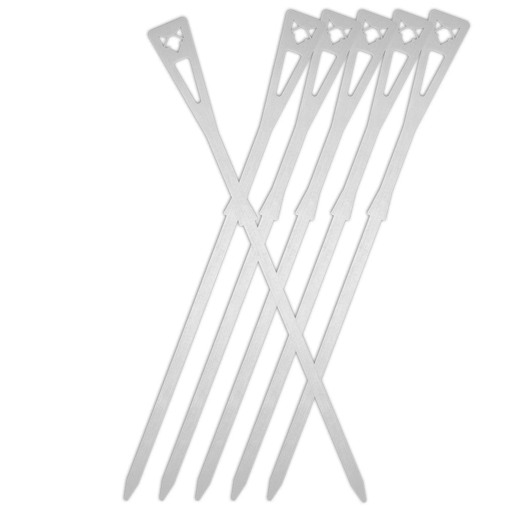 Grillspyd korte 6-pakning rustfritt stål 34,5 cm - Fennek forfra