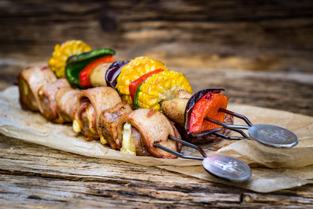 Grillspyd rustfritt stål 35 cm 4-pakning helhetlig oversikt