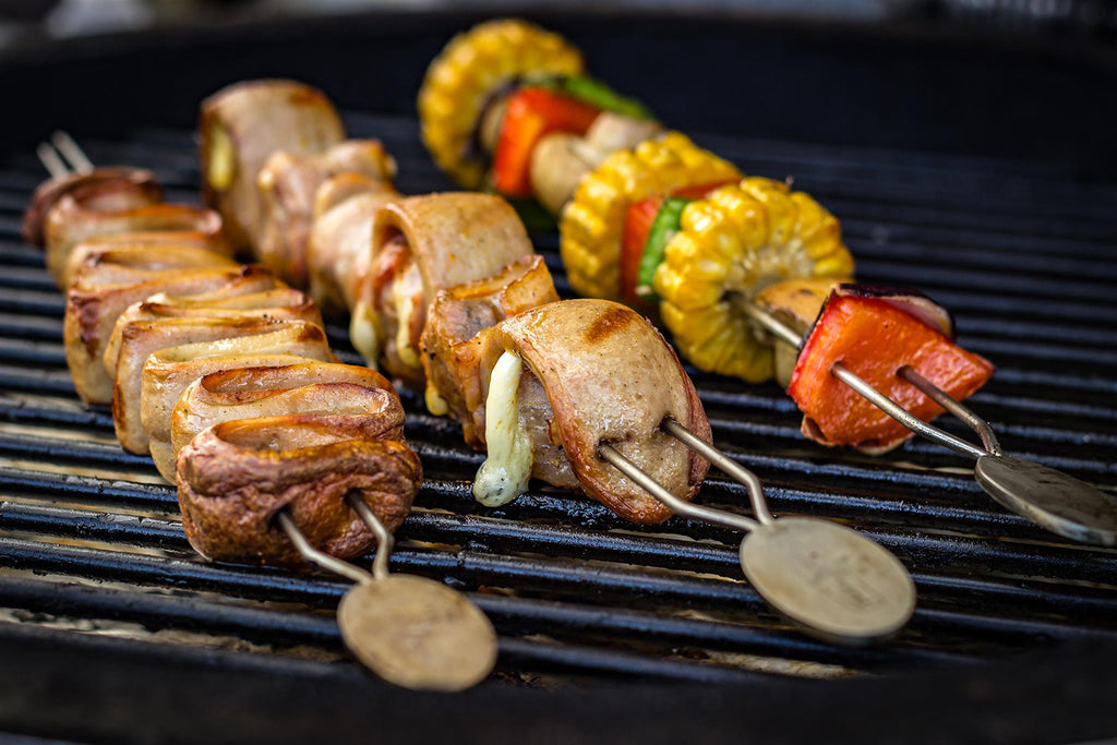 Grillspyd rustfritt stål 35 cm 4-pakning stablet