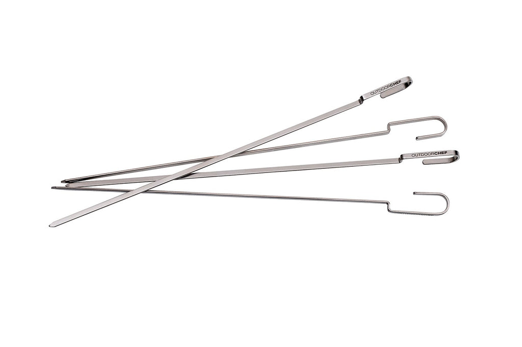 Grillspyd rustfritt stål 40 cm 4-pakk Outdoorchef forfra