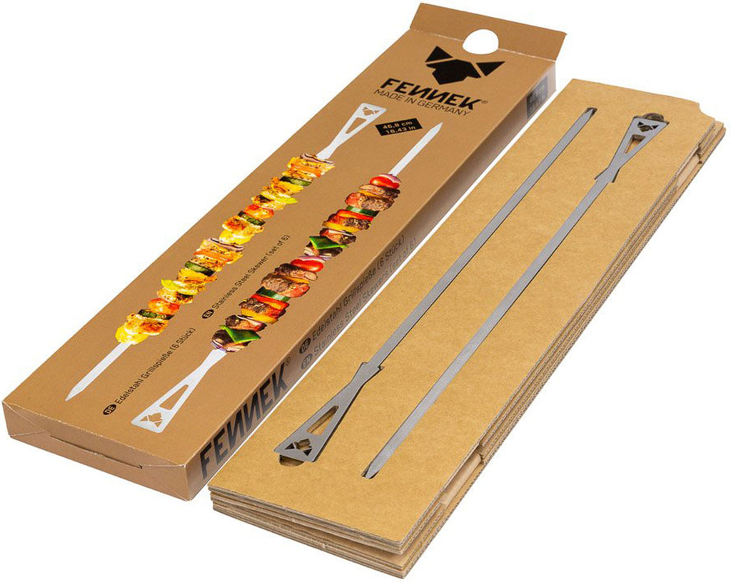 Detaljbilde av Grillspyd rustfritt stål 46,8 cm 6-delt sett håndtak