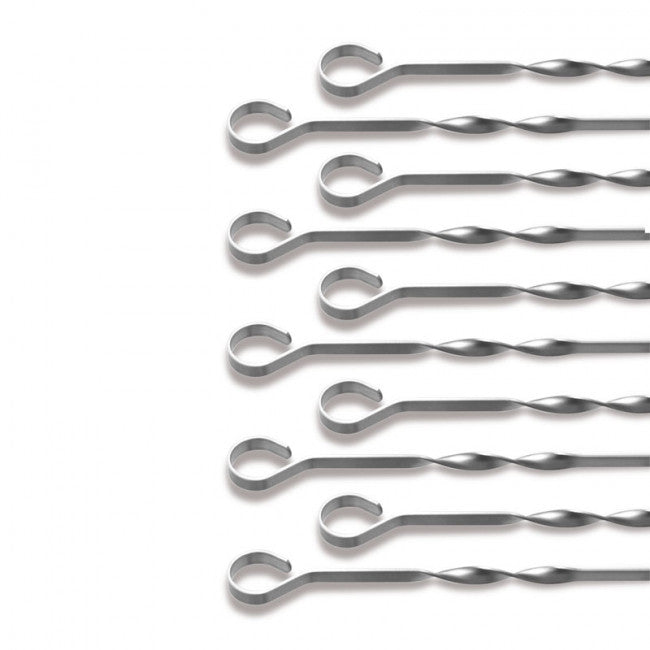 Grillspyd rustfritt stål 60 cm 10-pakning Thüros forfra