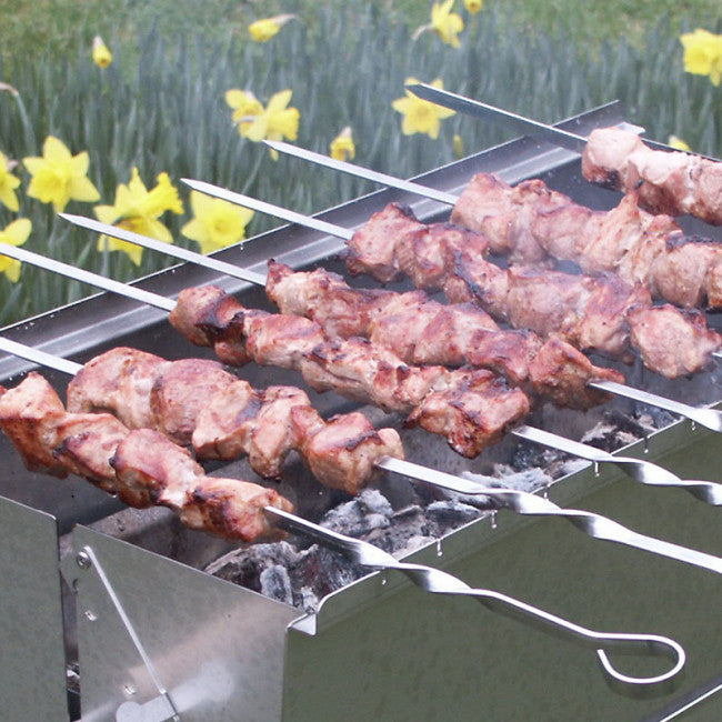 Detalj av grillspyd rustfritt stål 60 cm 10-pakning Thüros