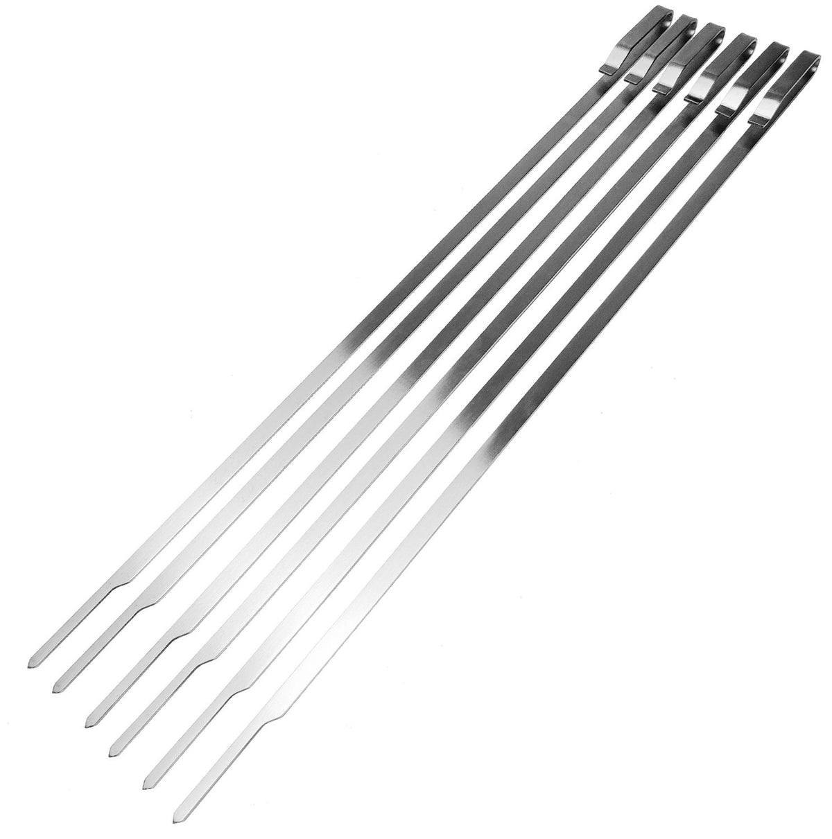 Grillspyd rustfritt stål 60 cm 6-pakning for dreiespidd bakside
