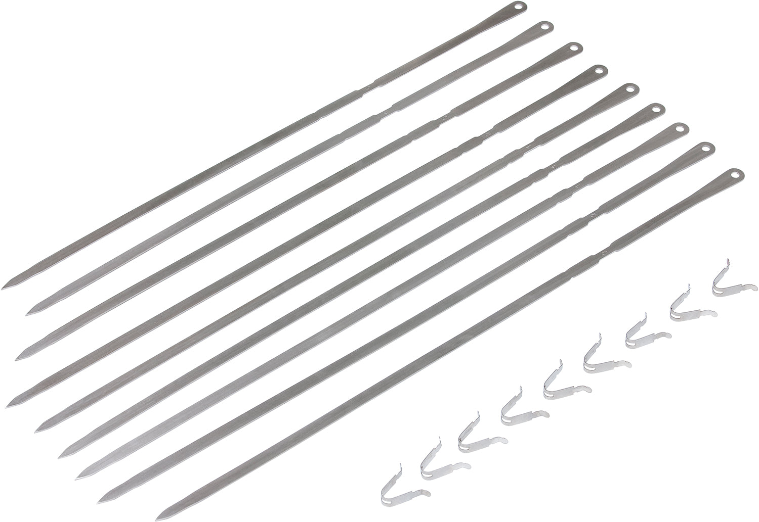 Grillspyd rustfritt stål 75 cm 9-delt sett for rotisserie Monolith