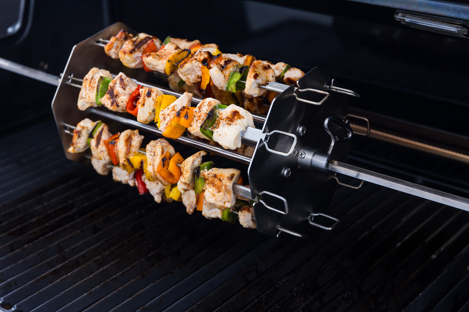 Grillspyd-sett for dreiespidd 8 spyd rustfritt stål Broil King detalj