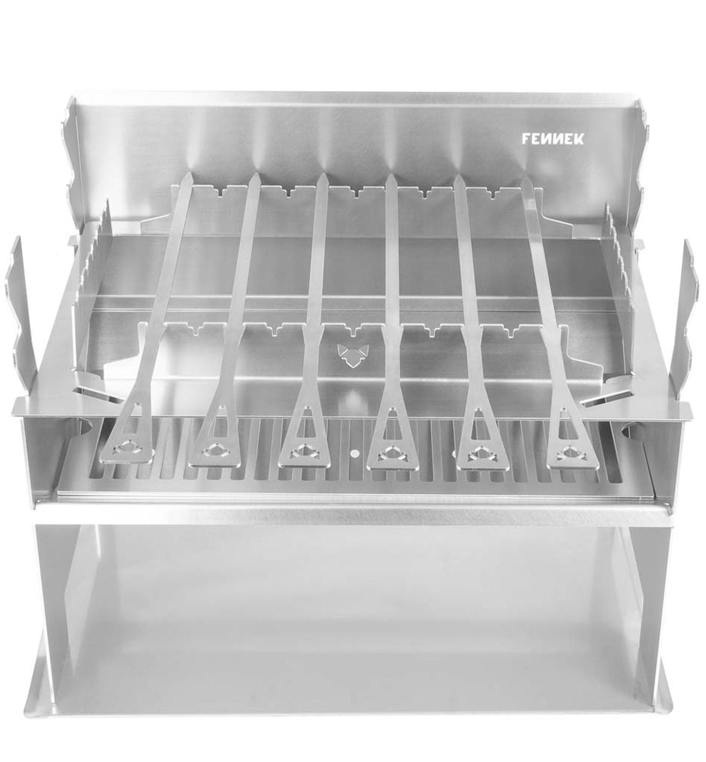 Grillspydholder-sett rustfritt stål for Fennek 2.0 spyd i holder