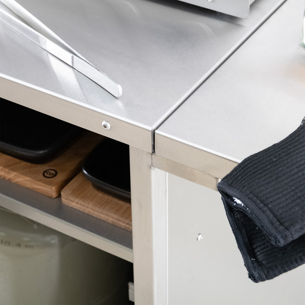 Montert Grillstasjon Medium rustfritt stål Beefer med sider