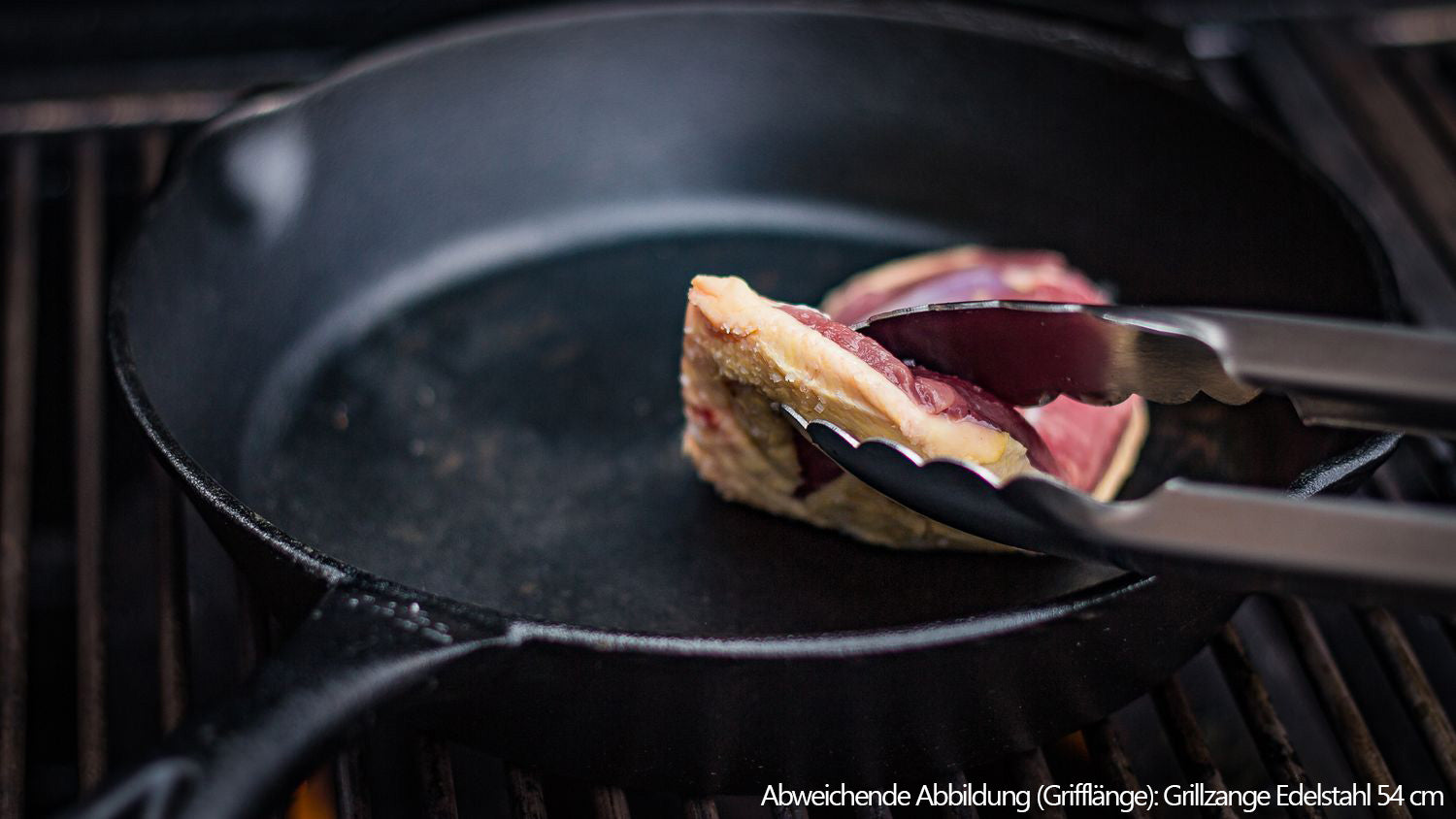 Detalj av Grilltang 25 cm rustfritt stål serveringstang grep