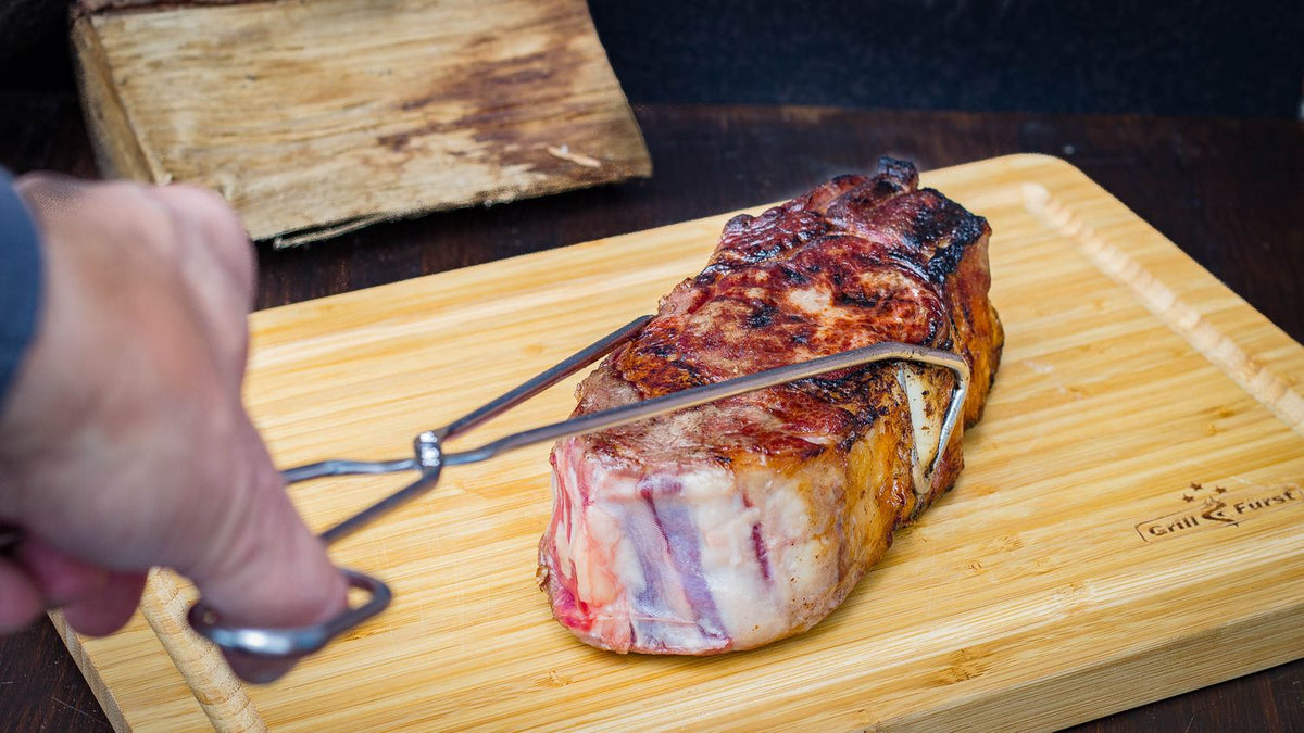 Bakside av Grilltang saksetang 37 cm rustfritt stål Grillfürst