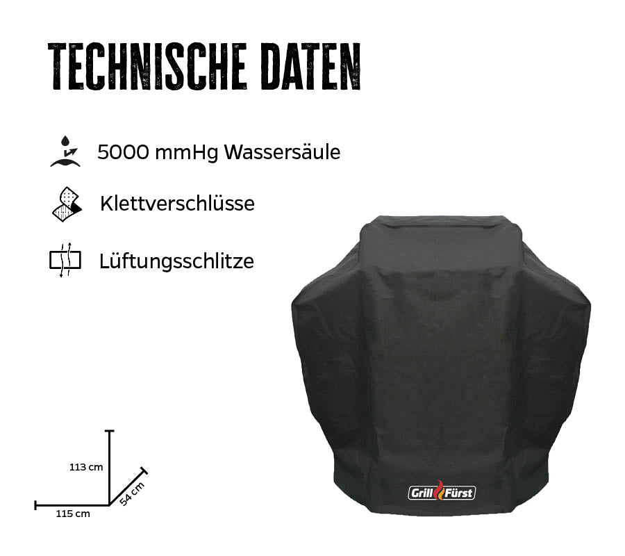 Grilltrekk 115x54x113 cm for G210 - Grillfürst bakside