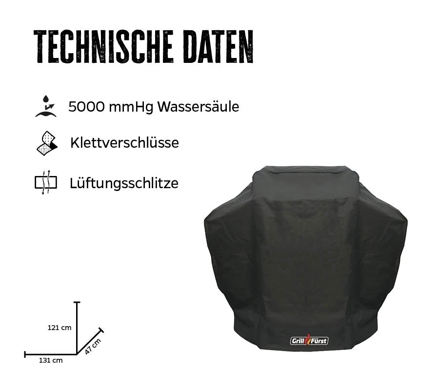 Grilltrekk 131x47x121 cm for gassgrill bakside