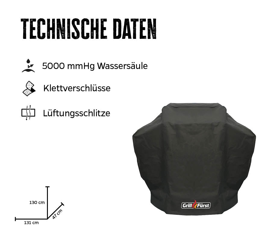 Grilltrekk 131x47x130 cm for Napoleon - Grillfürst bakside