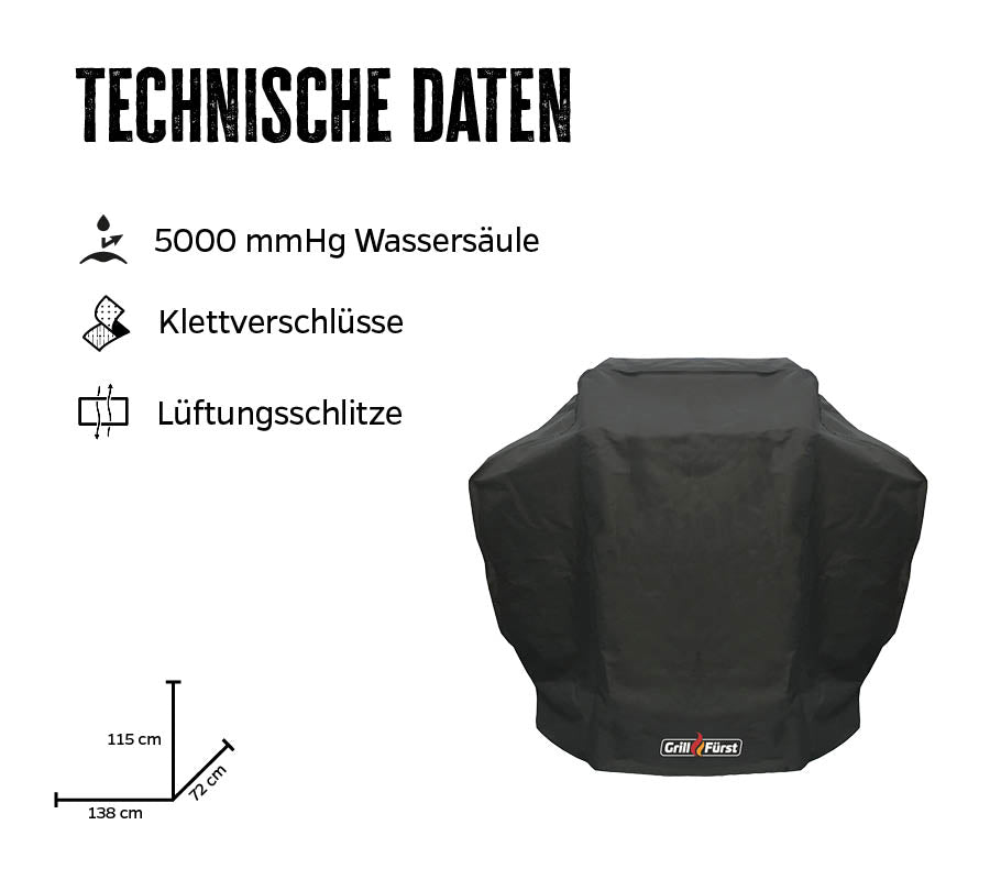 Grilltrekk 138 x 72 x 115 cm vanntett polyester bakside