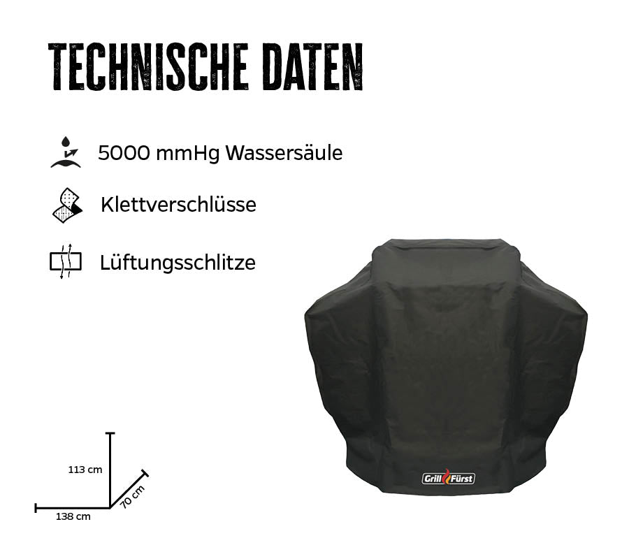 Grilltrekk 138x70x113 cm for Weber Genesis bakside
