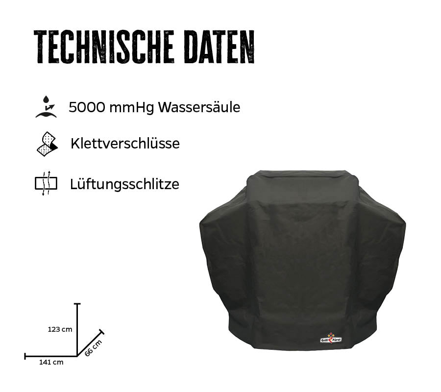 Grilltrekk 141 x 66 x 123 cm vanntett polyester bakside